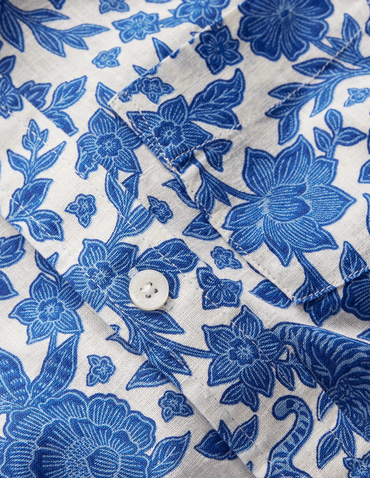 Cotton Linen Shirt-Jungle Woodblock