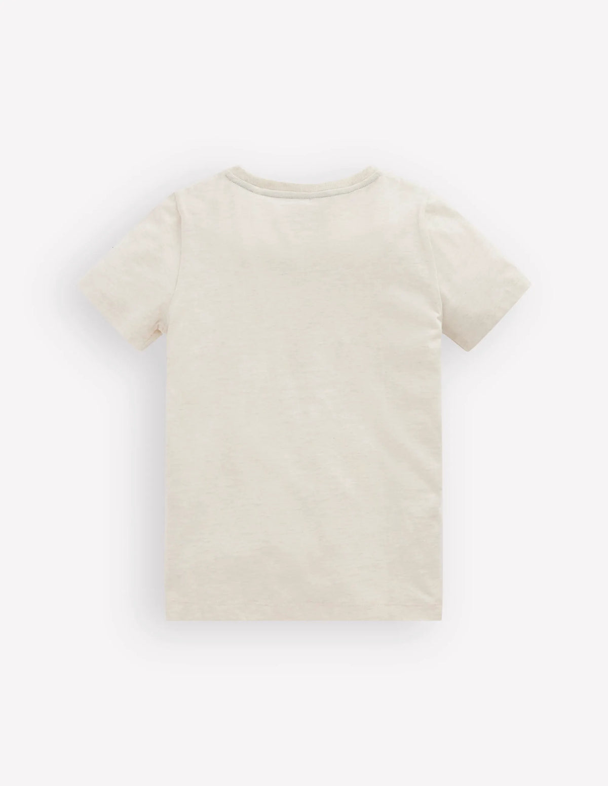 Short Sleeve Appliqué T-shirt-Oatmeal Marl Dino Stripe