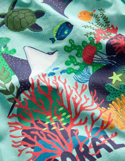 Front & Back Graphic T-shirt-Tie Dye Coral Reef