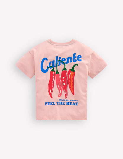 Front & Back Graphic T-shirt-Vintage Pink Chillis