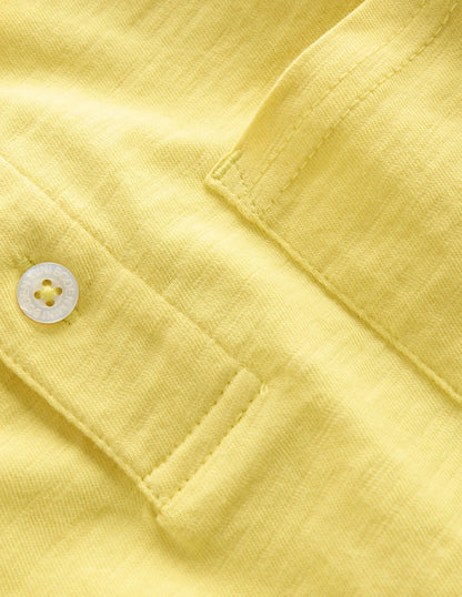 Slub Polo Shirt-Sherbet Lime Yellow