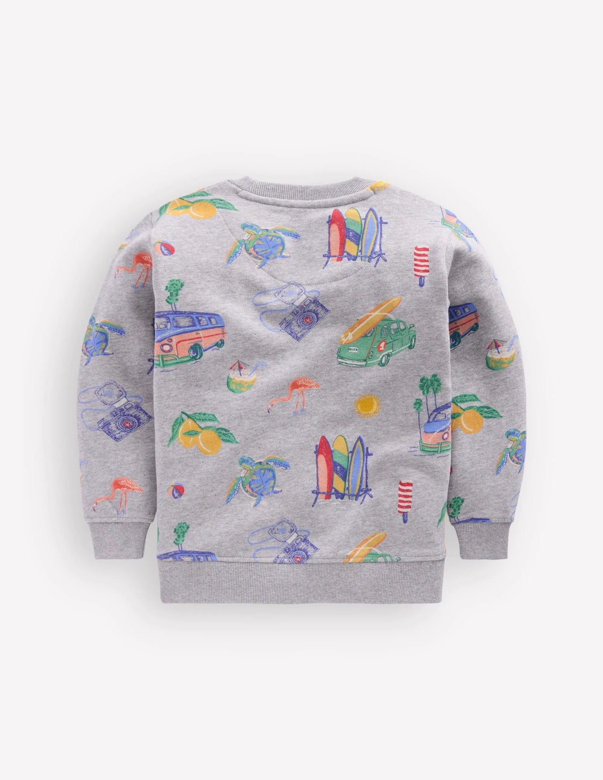 Everyday Printed Sweatshirt-Grey Marl Sketchy Holiday