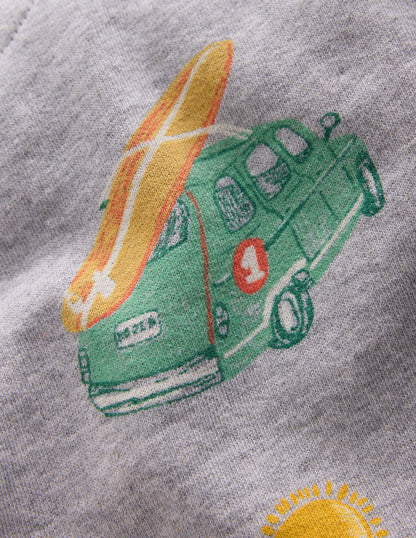Everyday Printed Sweatshirt-Grey Marl Sketchy Holiday