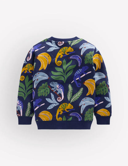 Everyday Printed Sweatshirt-Multi Chamelion