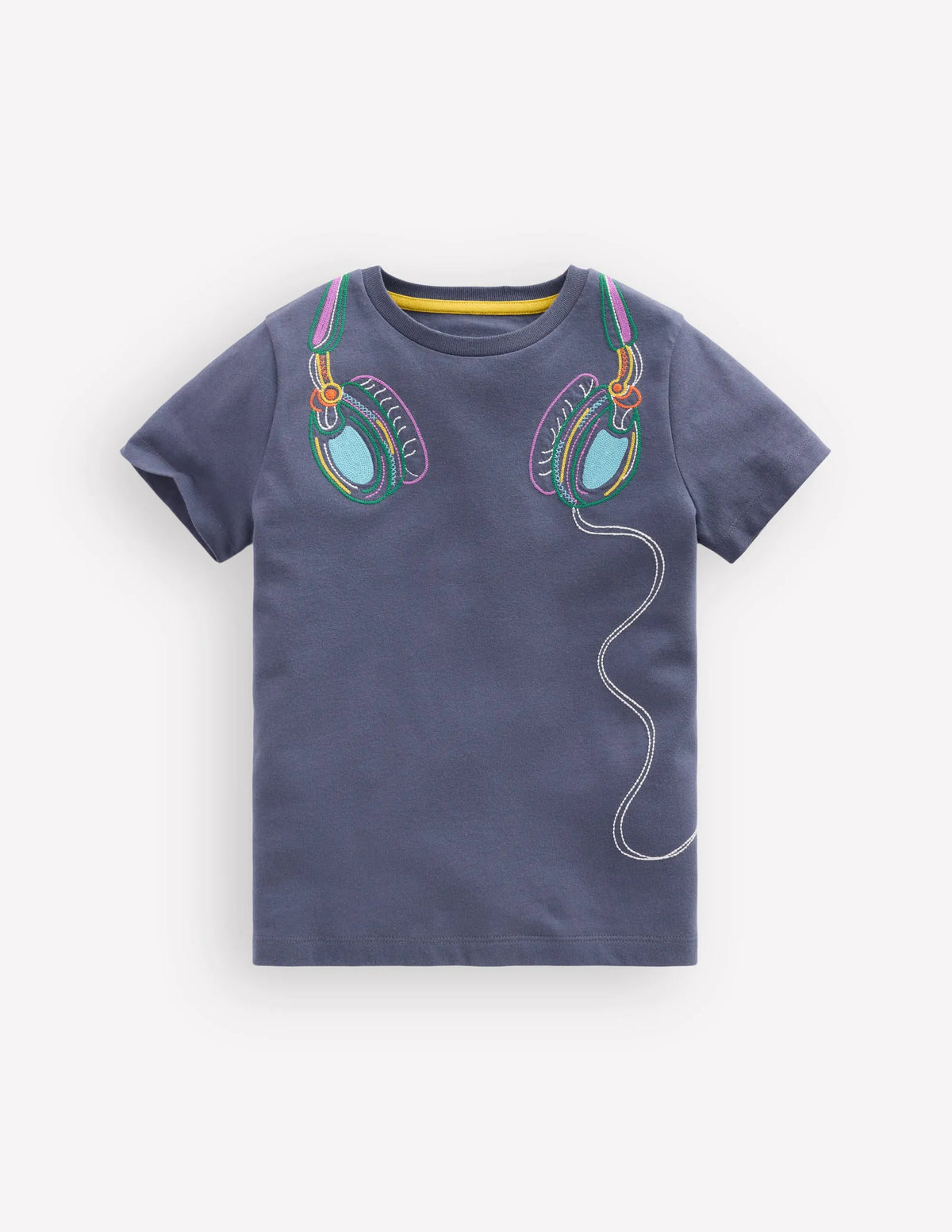 Linear Stitch T-shirt-Vintage Indigo Headphones