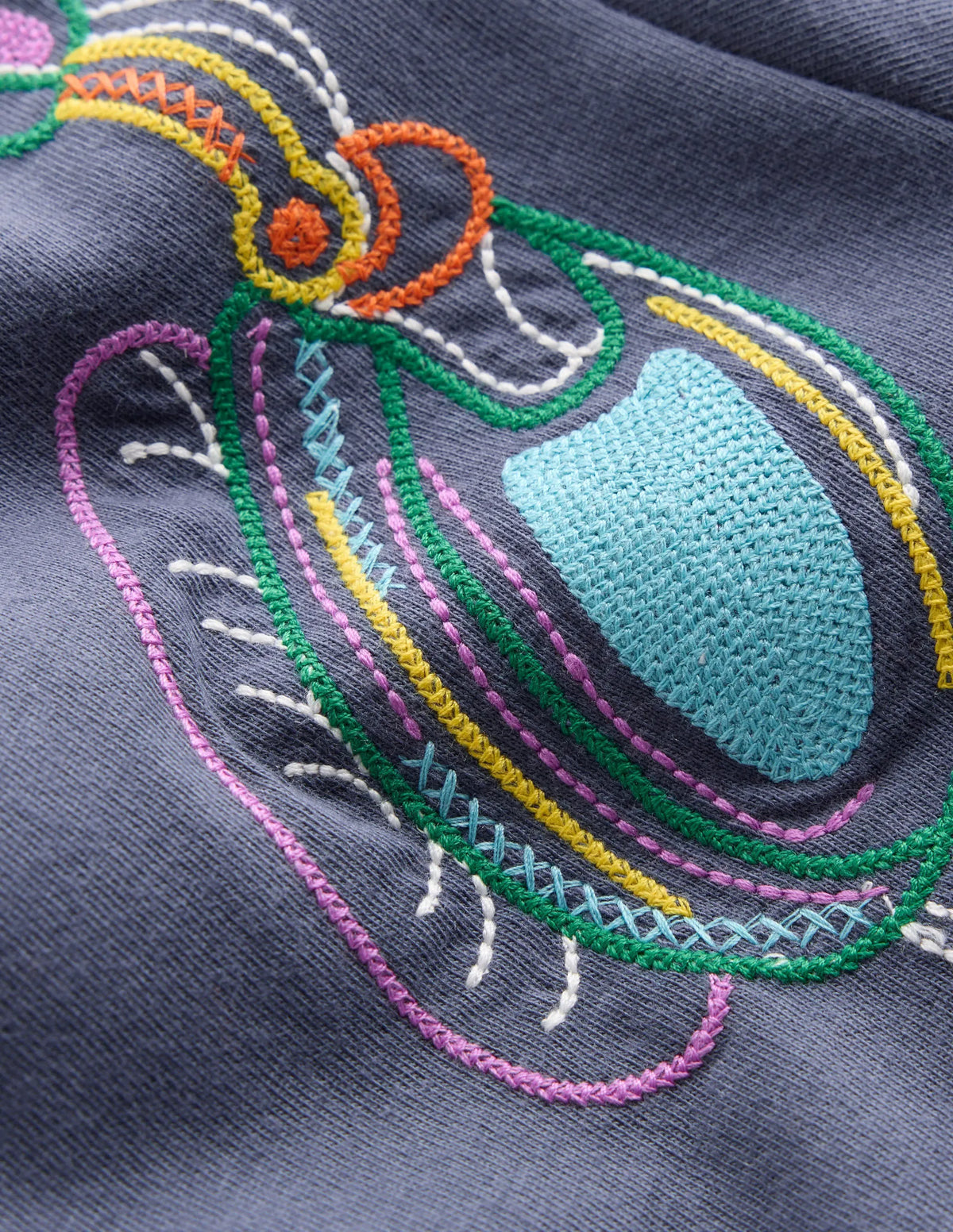 Linear Stitch T-shirt-Vintage Indigo Headphones