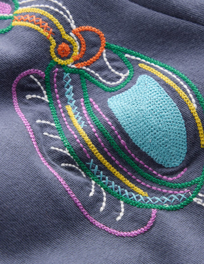 Linear Stitch T-shirt-Vintage Indigo Headphones