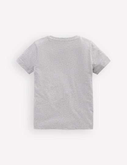 Linear Stitch T-shirt-Grey Marl Football Boots
