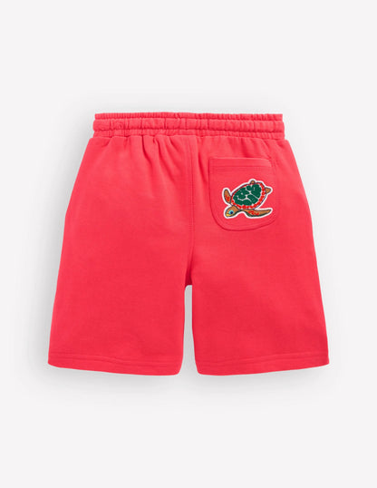 Superstitch Badge Shorts-Jam Red Holiday