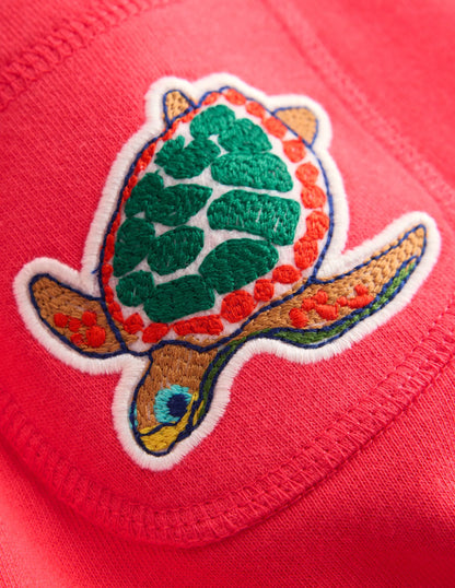 Superstitch Badge Shorts-Jam Red Holiday