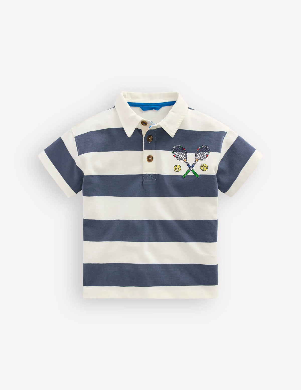 Relaxed Appliqué Polo Shirt-Robot Blue Tennis