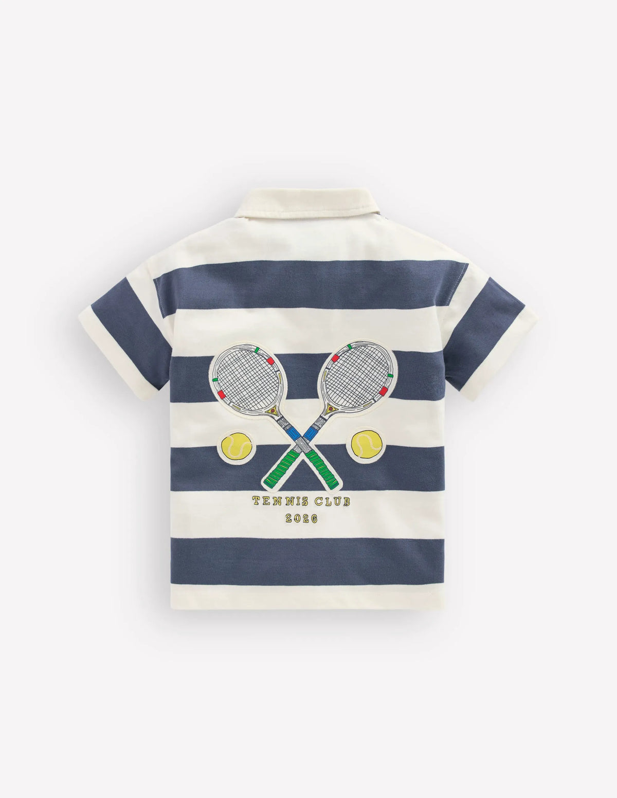 Relaxed Appliqué Polo Shirt-Robot Blue Tennis
