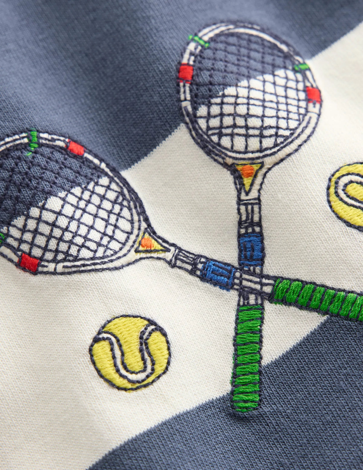 Relaxed Appliqué Polo Shirt-Robot Blue Tennis
