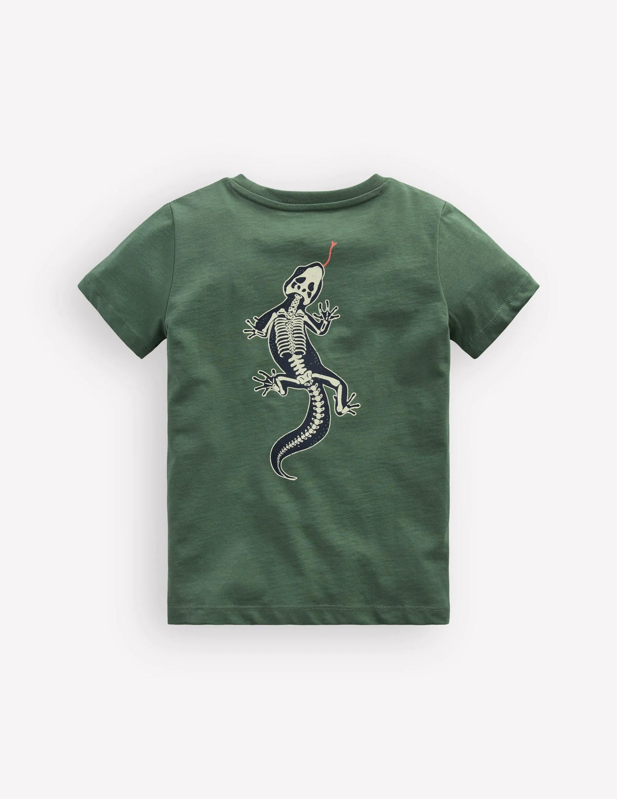 Front and Back Glow T-shirt-Bottle Green, Lizard X-Rray
