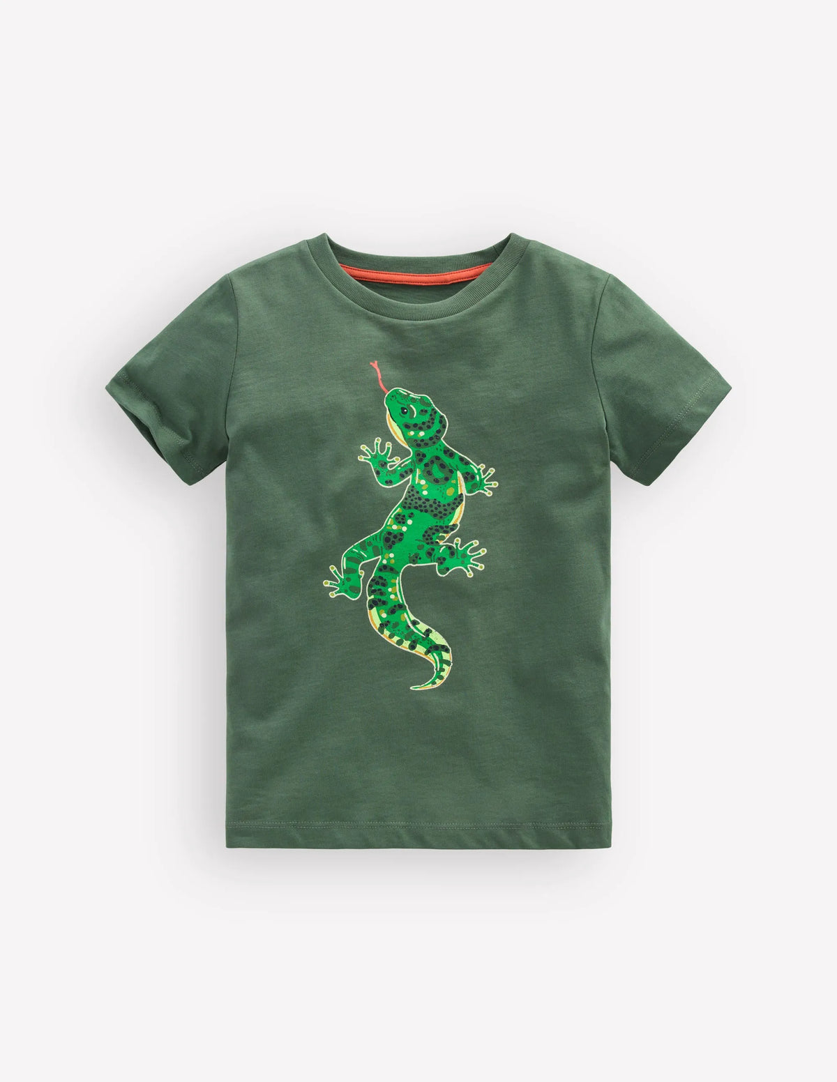Front and Back Glow T-shirt-Bottle Green, Lizard X-Rray
