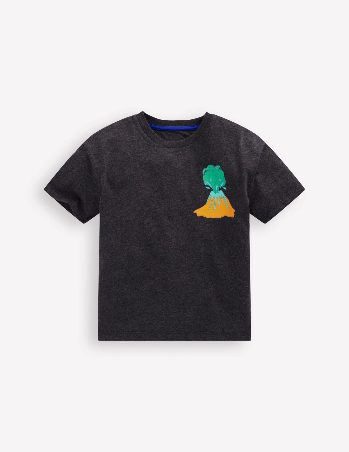 Front & Back Graphic T-shirt-Charcoal Volcanoes