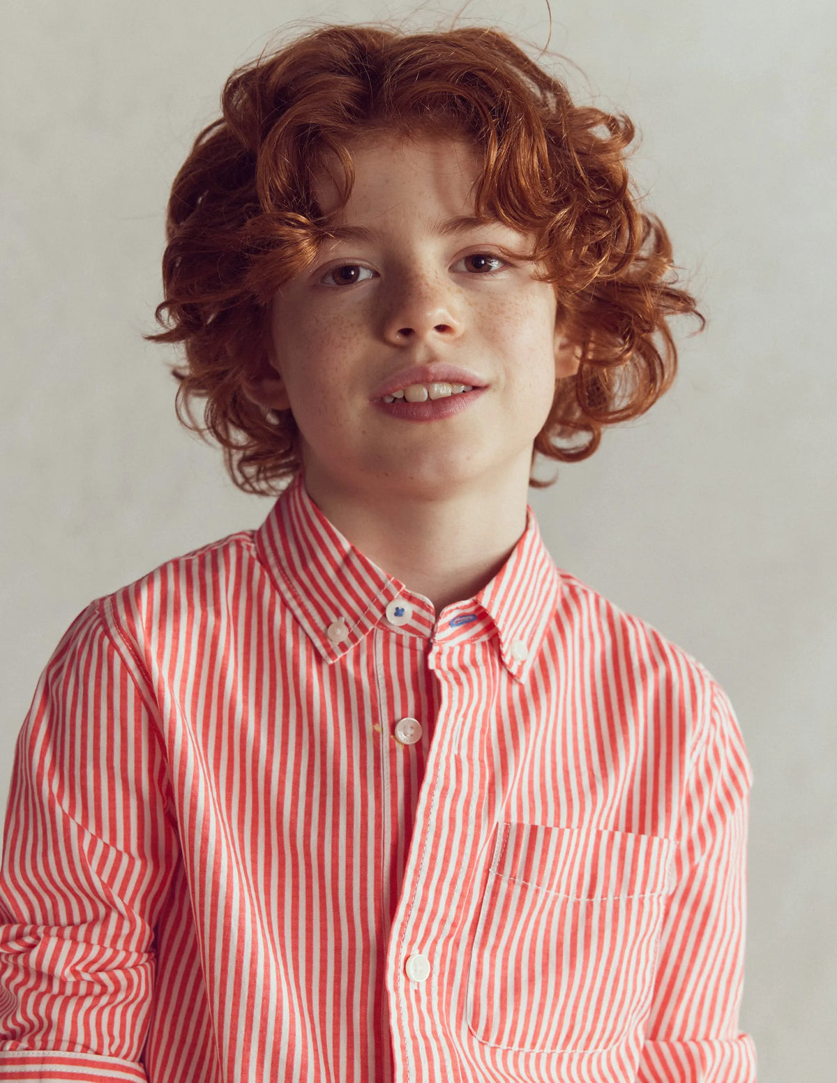 Cotton Shirt-Red Ticking