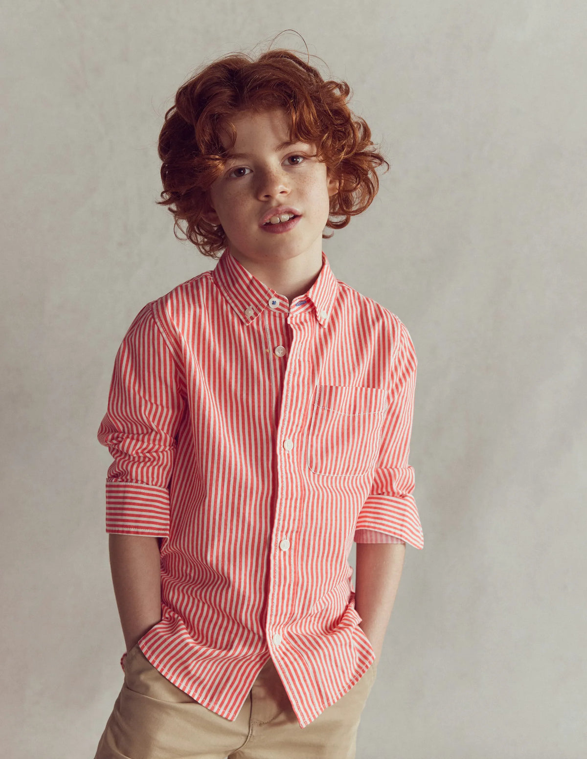 Cotton Shirt-Red Ticking