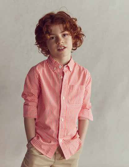 Cotton Shirt-Red Ticking