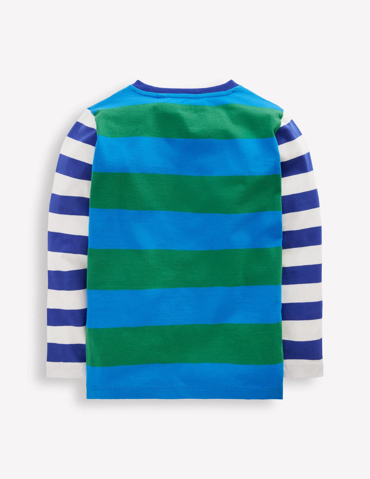 Long Sleeve Hotchpotch T-shirt-Blue/Green/Orange