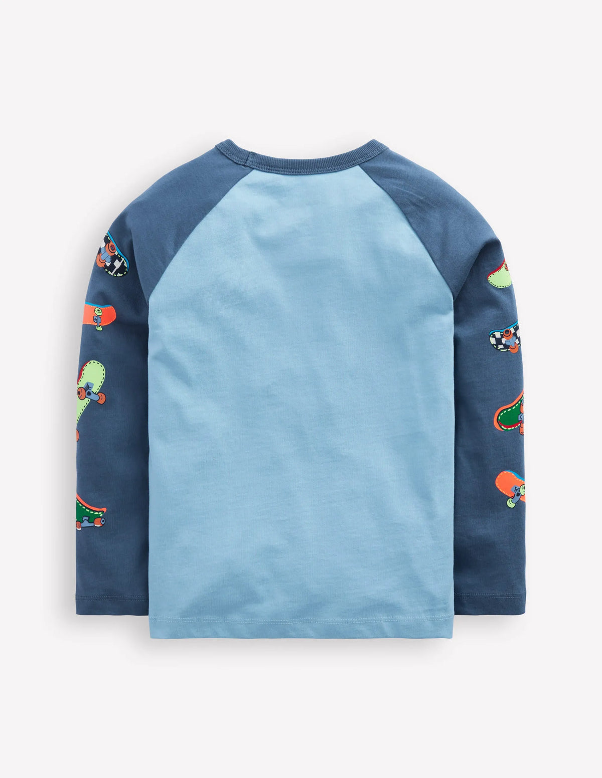 Printed Sleeve Raglan T-shirt-Blue Weekend Skateboards