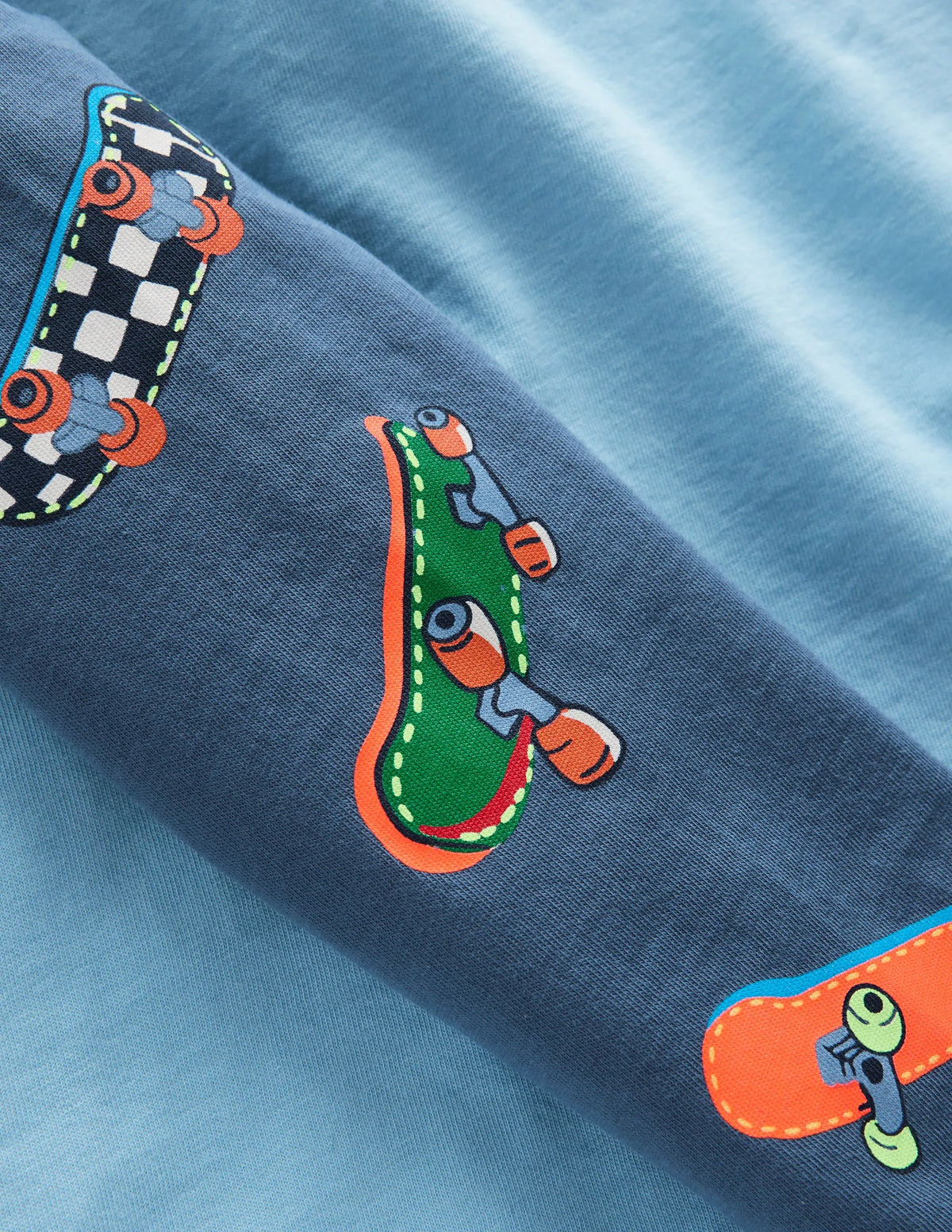 Printed Sleeve Raglan T-shirt-Blue Weekend Skateboards