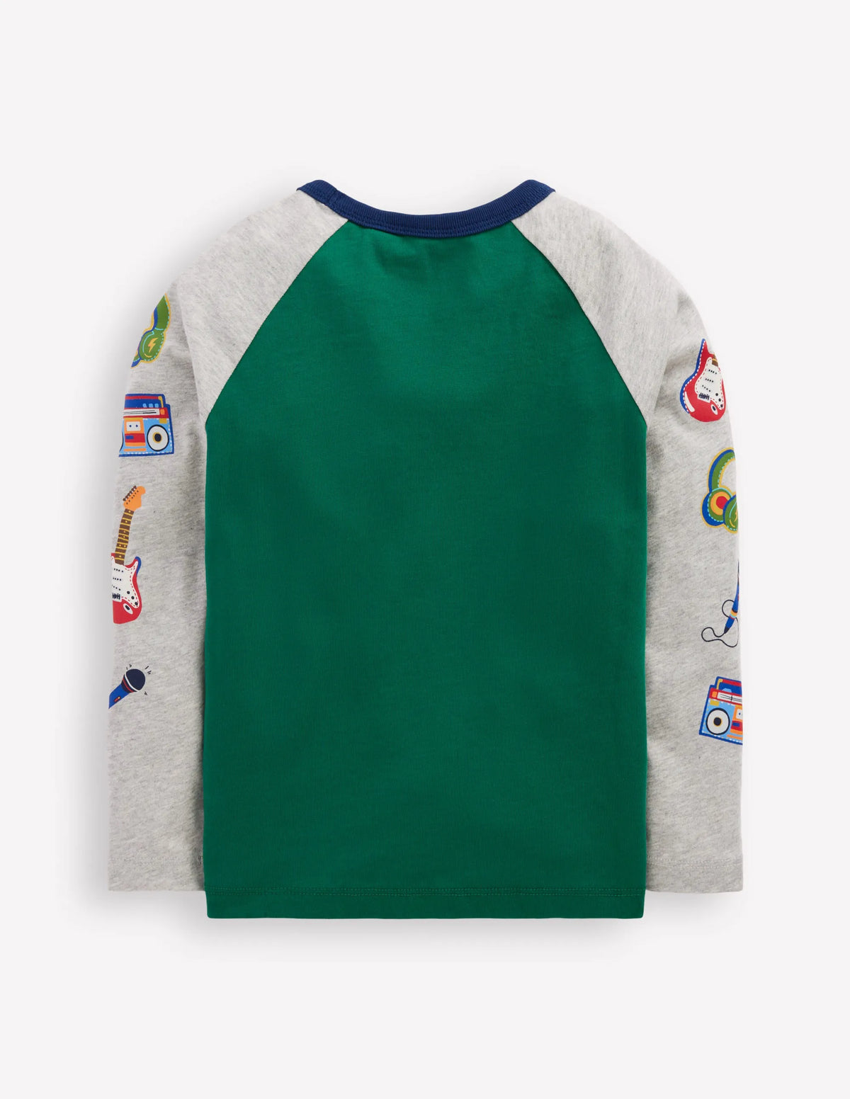 Printed Sleeve Raglan T-shirt-Green Weekend Print