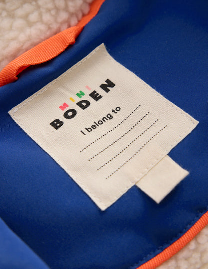 Borg Lined Anorak-Orange Colour Block
