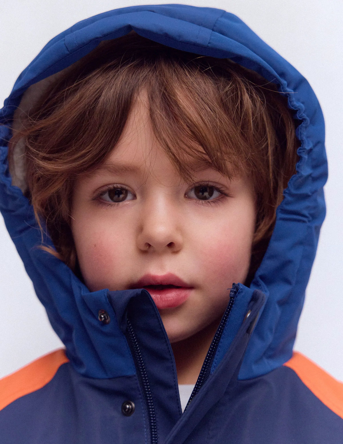 Borg Lined Anorak-Orange Colour Block