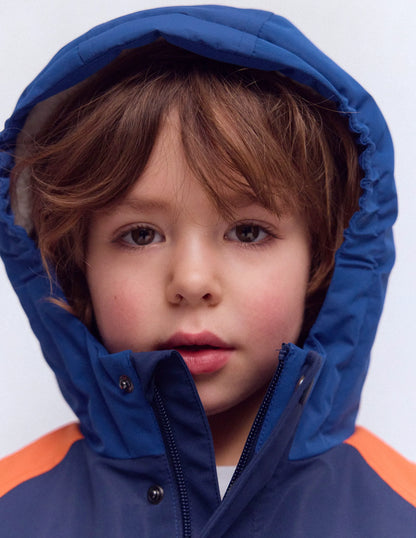 Borg Lined Anorak-Orange Colour Block
