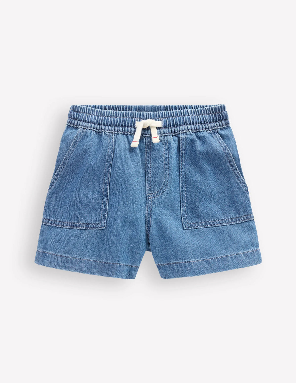 Soft Denim Shorts-Denim