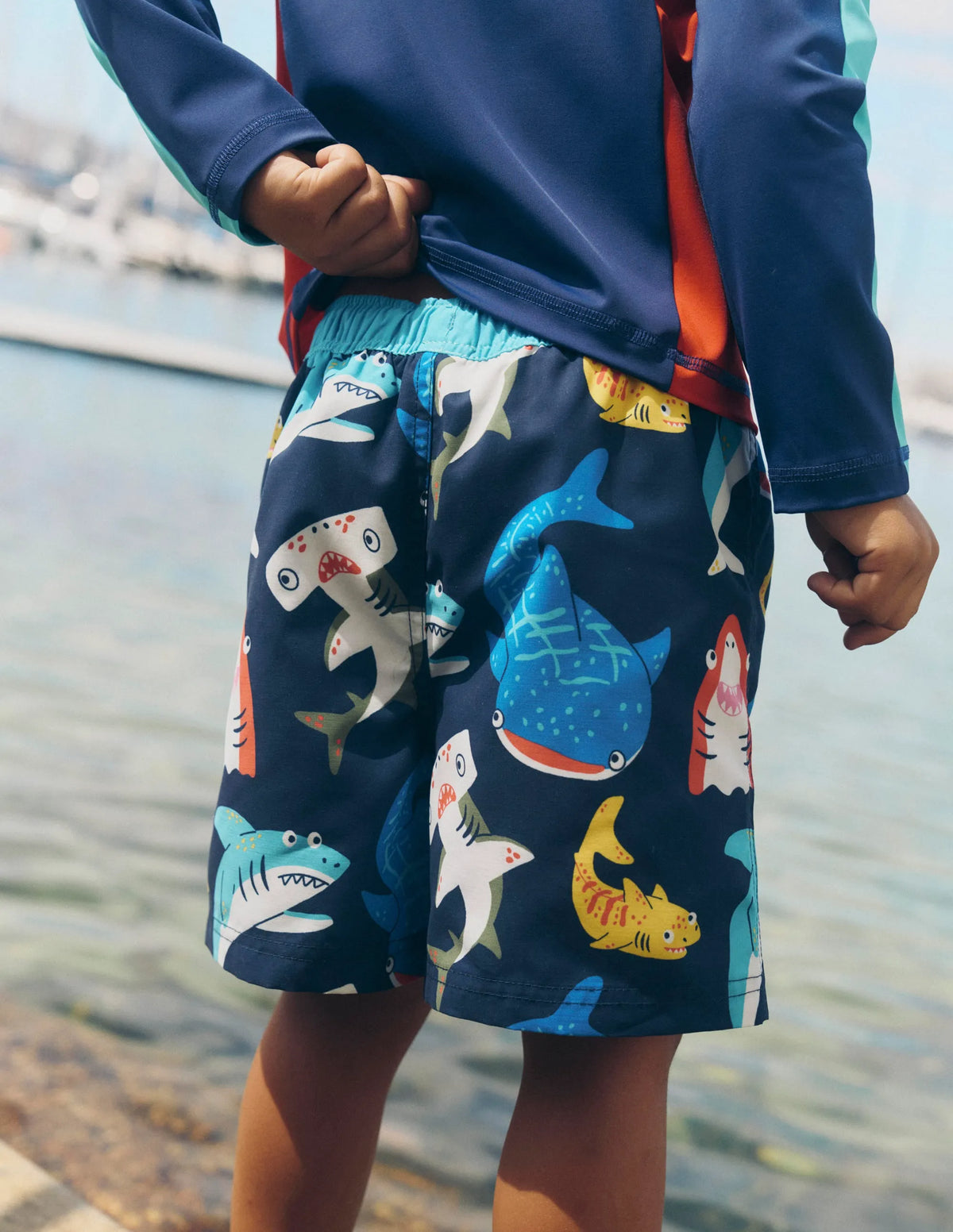 Swim Shorts-College Navy Sharks