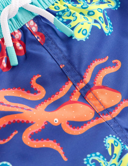 Swim Shorts-Sapphire Blue Octopus