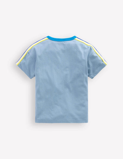 Relaxed Rainbow Tape T-shirt-Regatta Blue