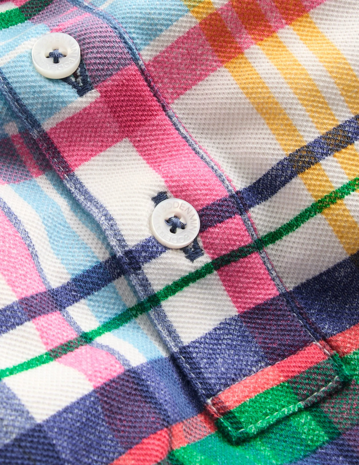 Piqué Polo Shirt-Ivory, Pink & Green Madras