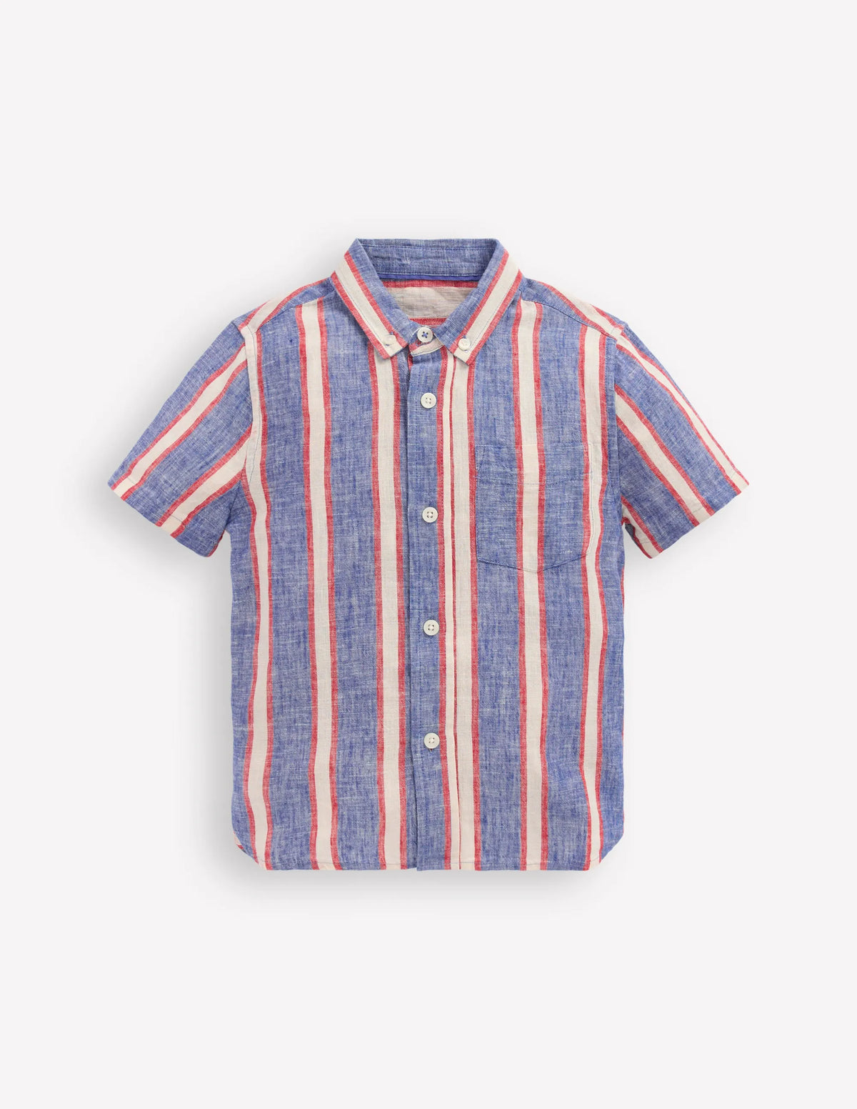 Cotton Linen Shirt-Triple Stripe