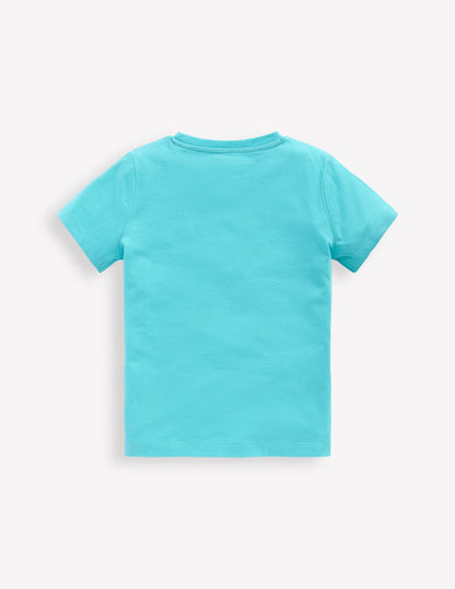 Superstitch T-Shirt-Aqua Sea Blue Elephant
