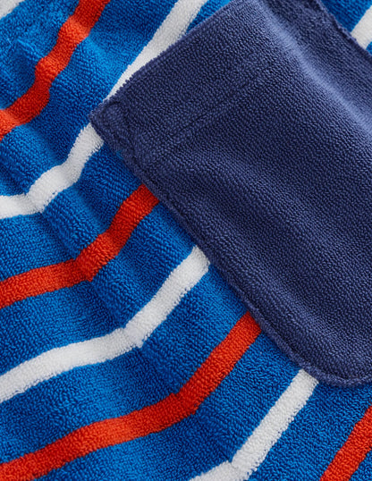 Towelling Shorts-Blue Stripe