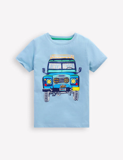 Short Sleeve Graphic T-shirt-Glacier Blue Jeep