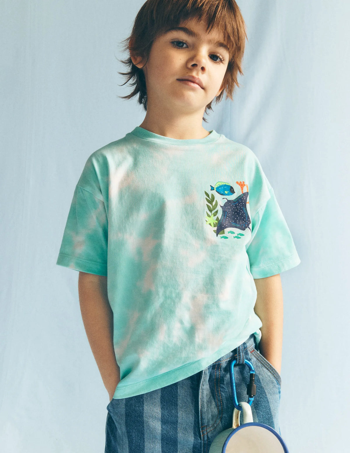 Front & Back Graphic T-shirt-Tie Dye Coral Reef