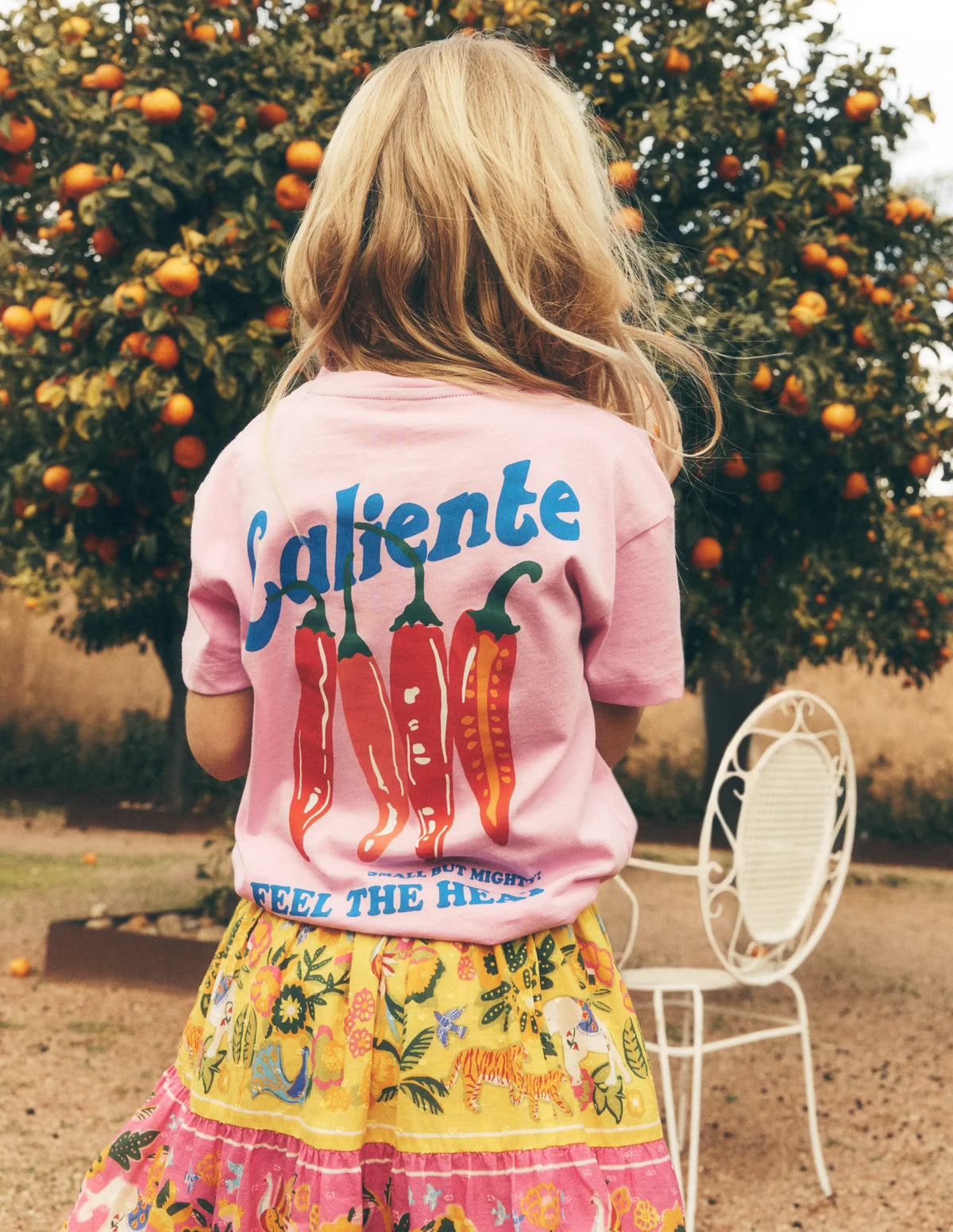 Front & Back Graphic T-shirt-Vintage Pink Chillis