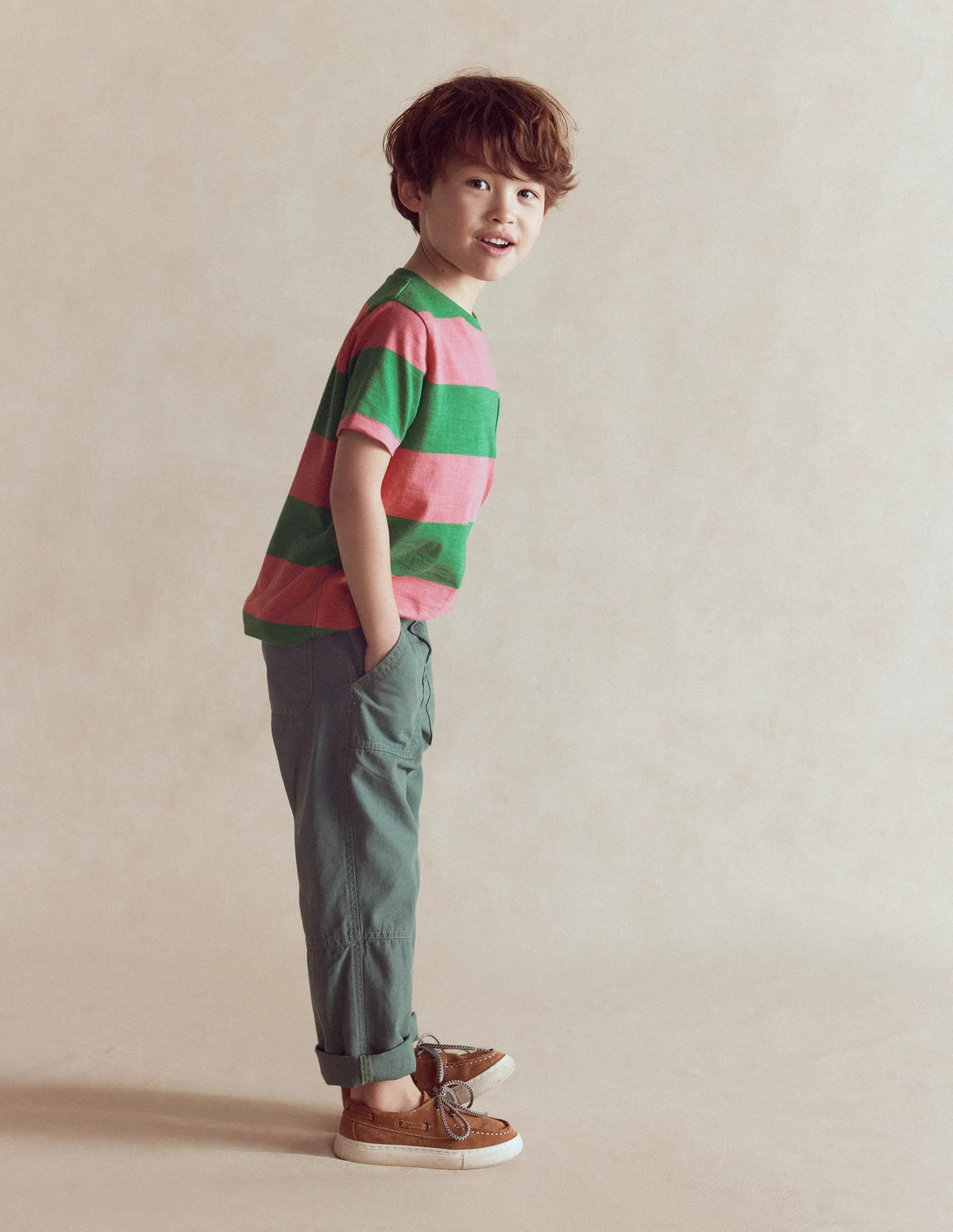 Everyday Short Sleeve T-Shirt-Shamrock Green/Chintz Pink