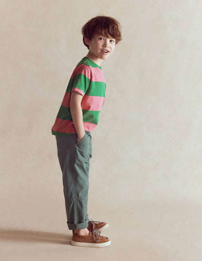 Everyday Short Sleeve T-Shirt-Shamrock Green/Chintz Pink