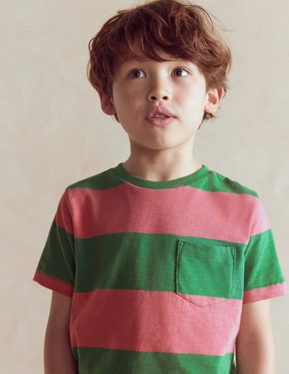 Everyday Short Sleeve T-Shirt-Shamrock Green/Chintz Pink