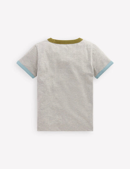 Ringer T-shirt-Grey Marl