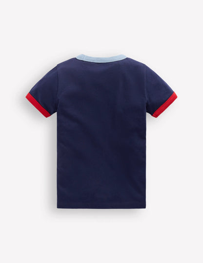 Ringer T-shirt-navy