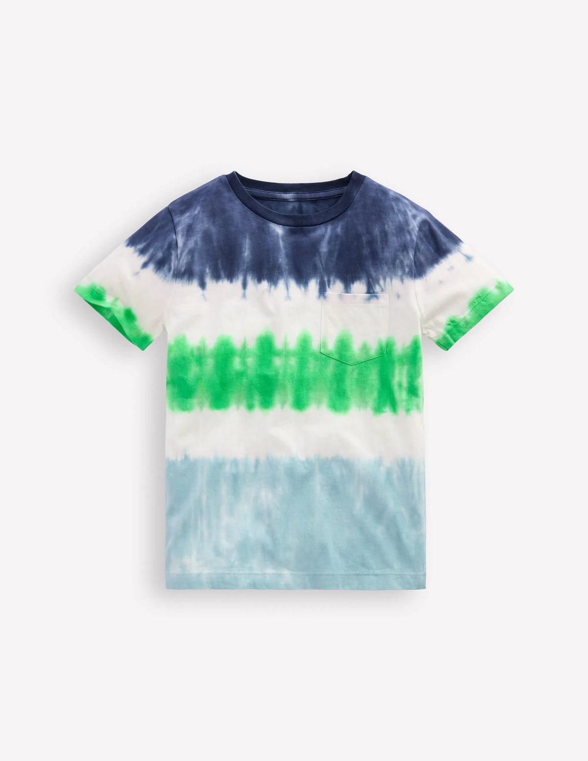 Tie Dye T-shirt-Blue Multi Stripe