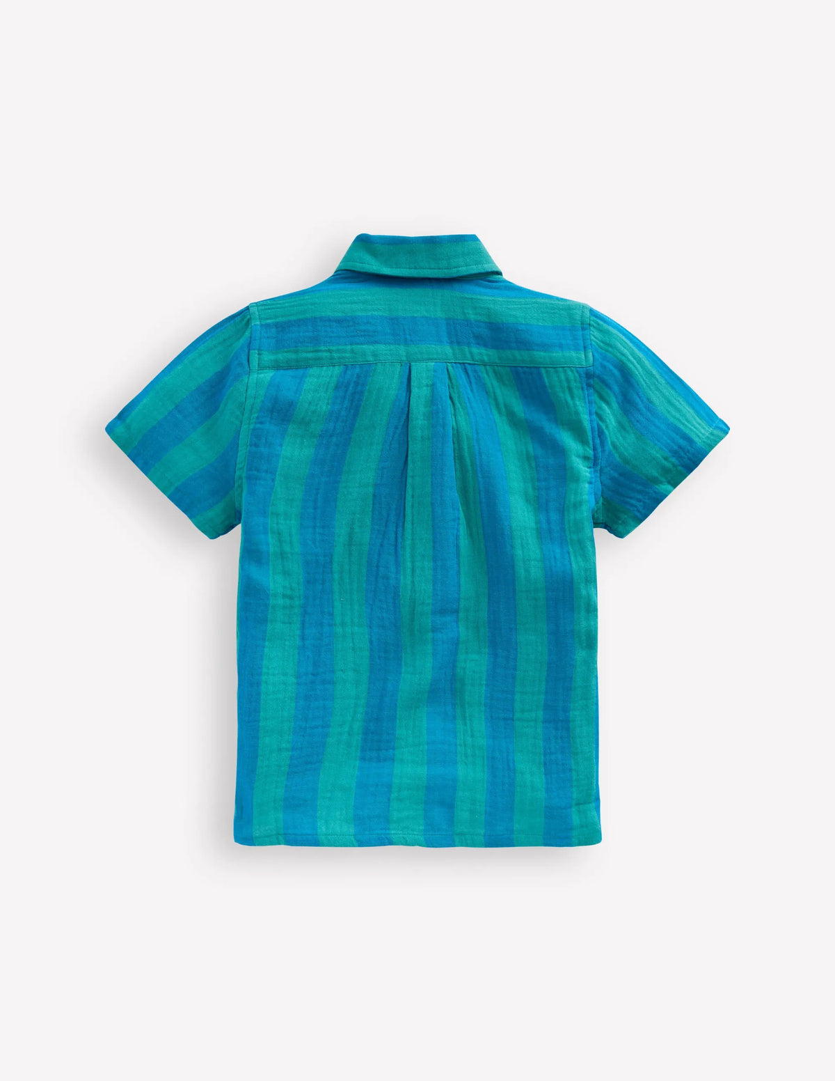 Double Cloth Shirt-Green and Blue Stripe