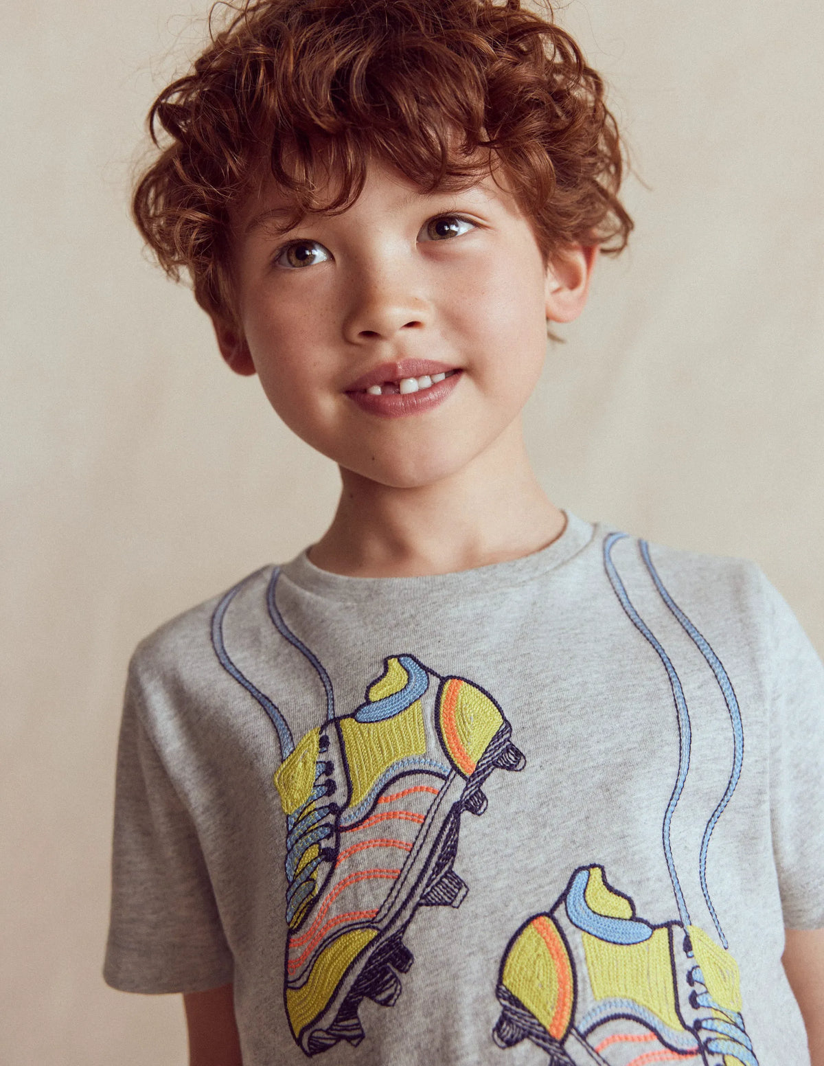 Linear Stitch T-shirt-Grey Marl Football Boots