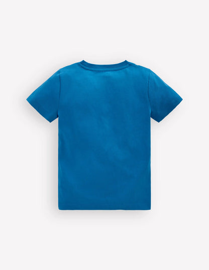 Linear Stitch T-shirt-Brilliant Blue Snorkel